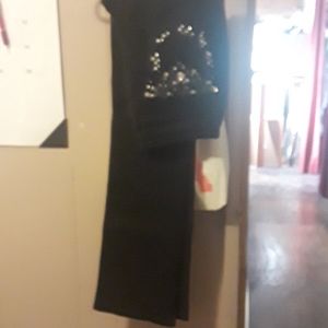 Black bedazzled pants.